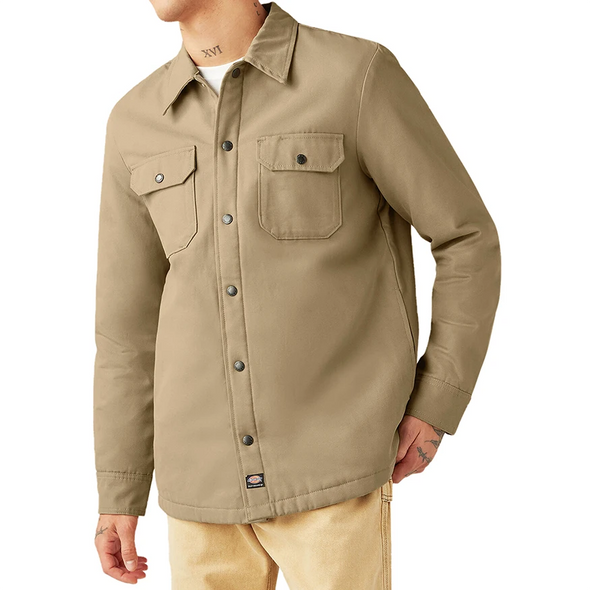 Dickies Skateboarding Heavyweight Lined Duck Snap Shirt Jacket - Khaki