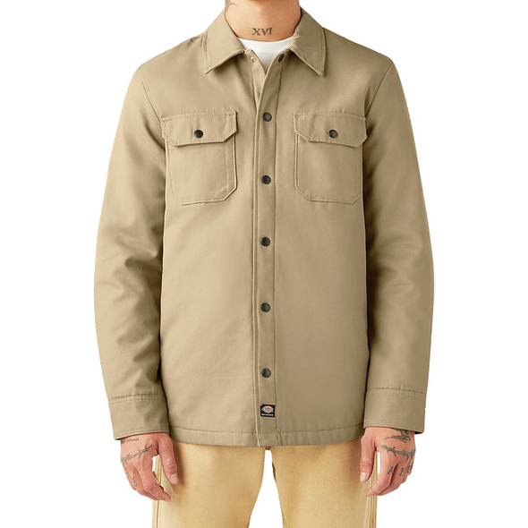 Dickies Skateboarding Heavyweight Lined Duck Snap Shirt Jacket - Khaki