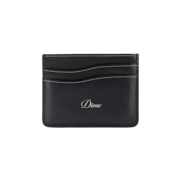 Dime MTL Cursive Leather Cardholder - Black