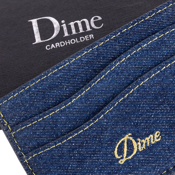 Dime MTL Cursive Denim Cardholder - Indigo