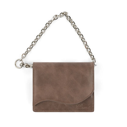 Dime MTL Chain Leather Wallet - Brown