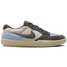 Nike SB Force 58 sneaker in LT OREWOOD BRN, MEDIUM ASH, and PSYCHIC BLUE, featuring a stylish cupsole and retro design.