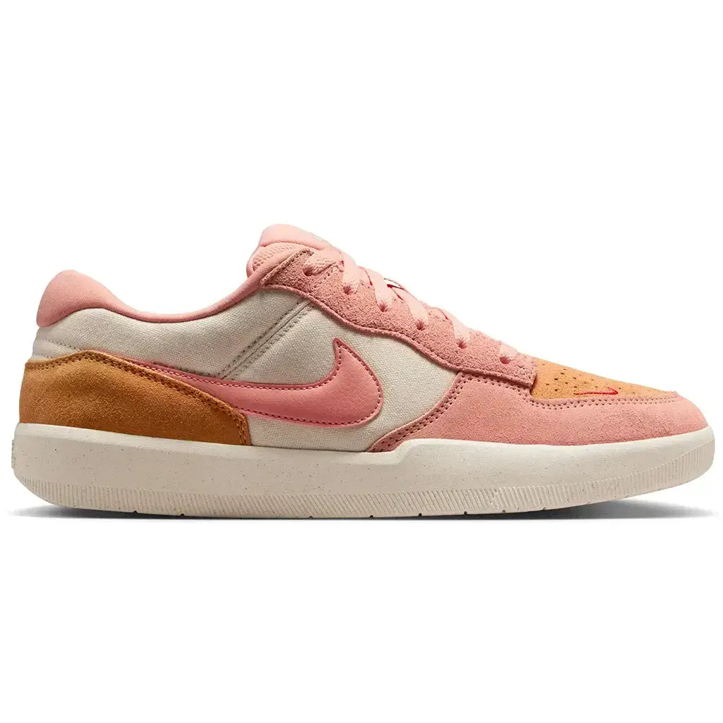 Nike SB Force 58 in pale ivory, apricot agate, and copper moon, featuring vibrant colorblocking and retro design.