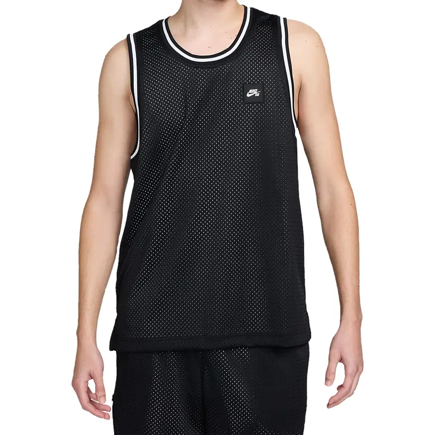 Nike SB Basketball Skate Jersey Black White L