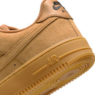 Close up of Flax brown Nike SB Air Force 1 skateboard sneaker on a white background