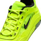 Close up of Volt Yellow Nike SB Ishod Wair pro model skateboard sneaker with swoosh branding on a white background