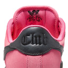 Heel of Hyper Pink Nike SB Zoom Tennis Classic skateboard sneaker with black sole and swoosh branding on a white background