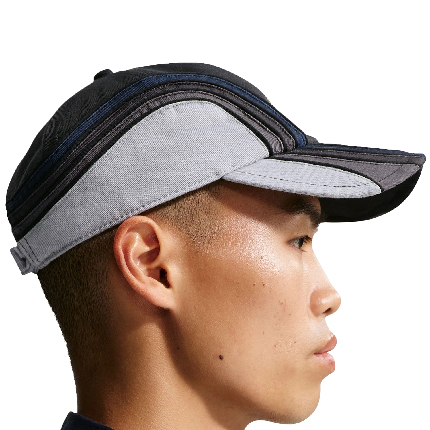 Side view Nike SB Ishod Wair gray cap with 'Air Max' branding on a white background