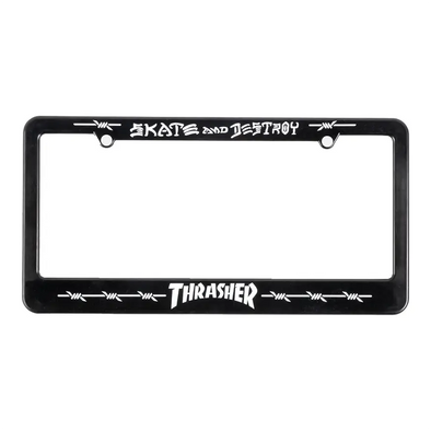 Thrasher Magazine Barbed Wire License Plate Cover - Black