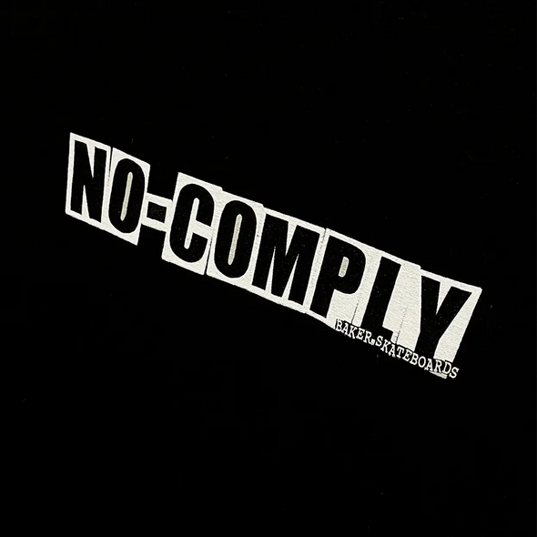 Baker Skateboards x No-Comply Brand Logo Tee Shirt - Black
