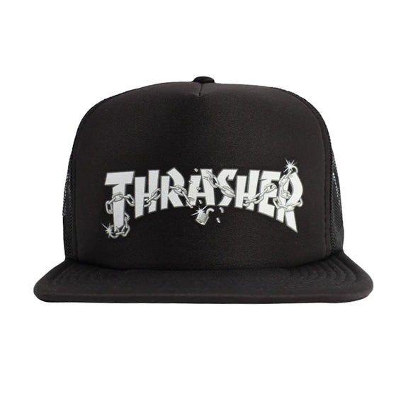 Thrasher Magazine x Daniel Shepard Chains Trucker Hat - Black