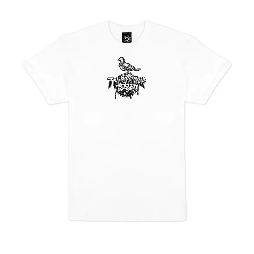 Thrasher Magazine x Anti Hero Cover The Earth Tee Shirt - White