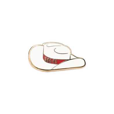Sci-Fi Fantasy Cowboy Hat Pin - White