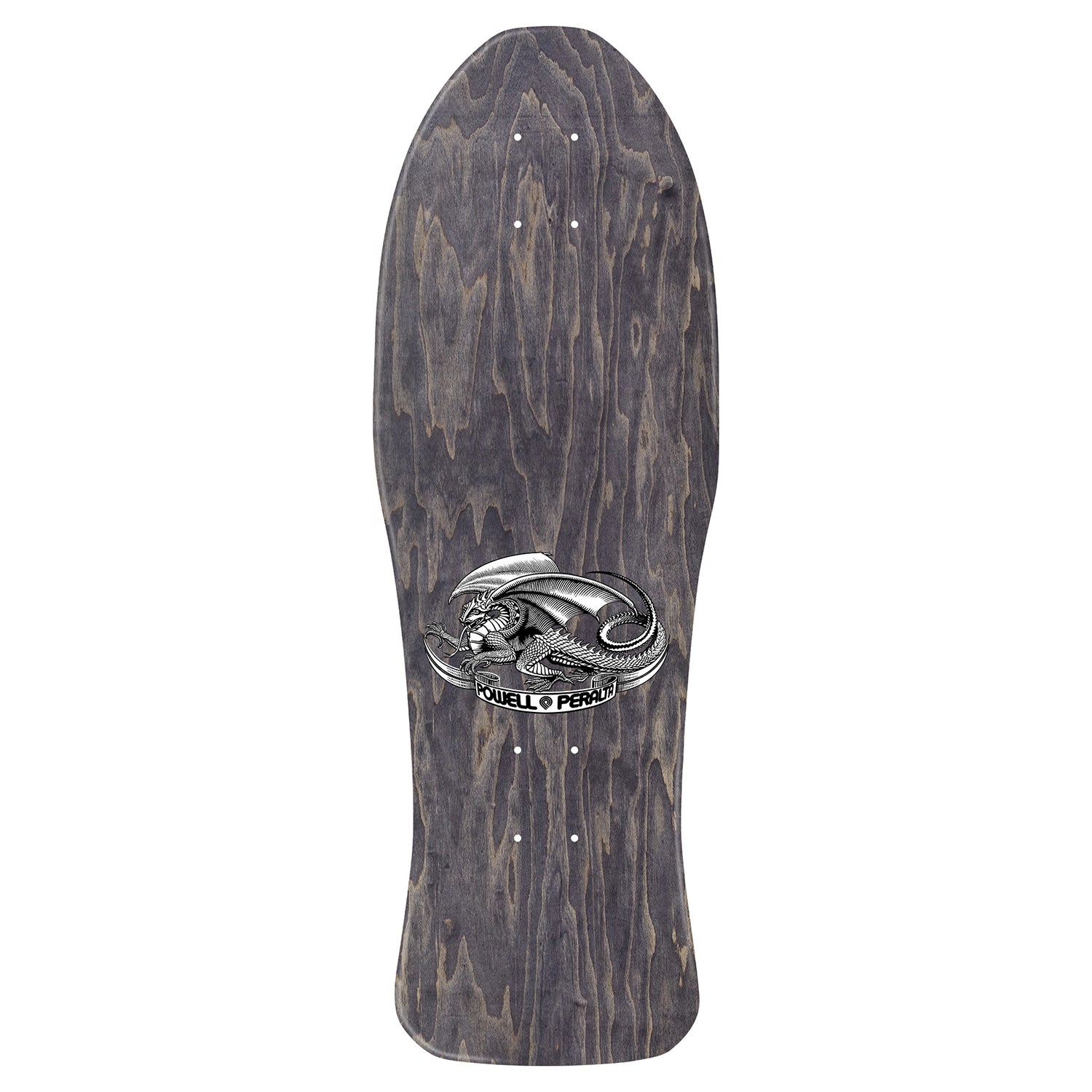 Powell Peralta skateboard deck with a logo on a white background