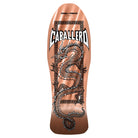 Powell Peralta skateboard deck with a dragon design and 'Caballero' branding on a white background