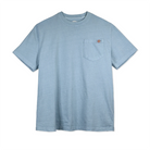 Light blue Dickies t-shirt with a pocket on a white background