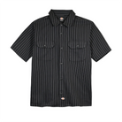 Dickies black pinstripe shirt with short sleeves on a white background