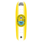 Hot Summer Yellow and white skateboard deck with a logo and text on a white background