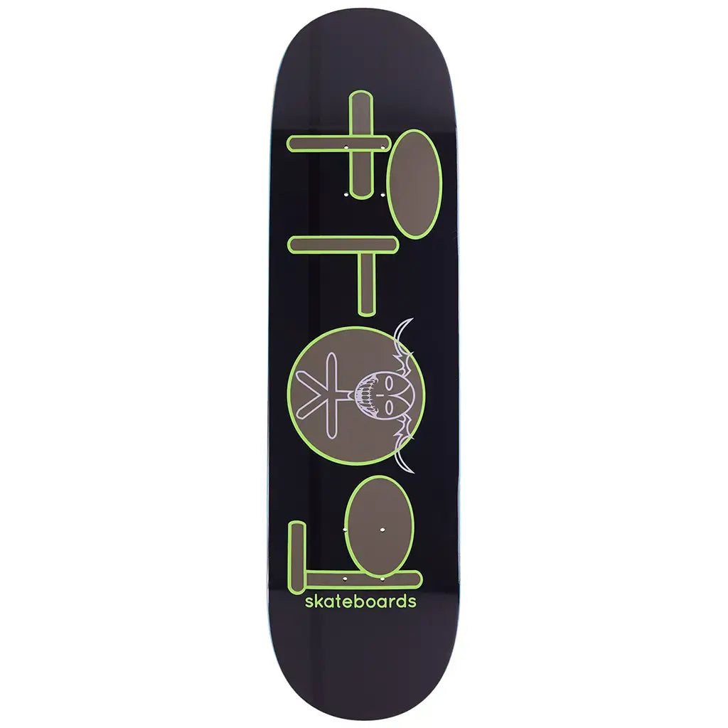 Frog Skateboards Skoom Logo Deck 8.25 featuring a unique graphic, perfect for skaters. Grip tape sold separately.