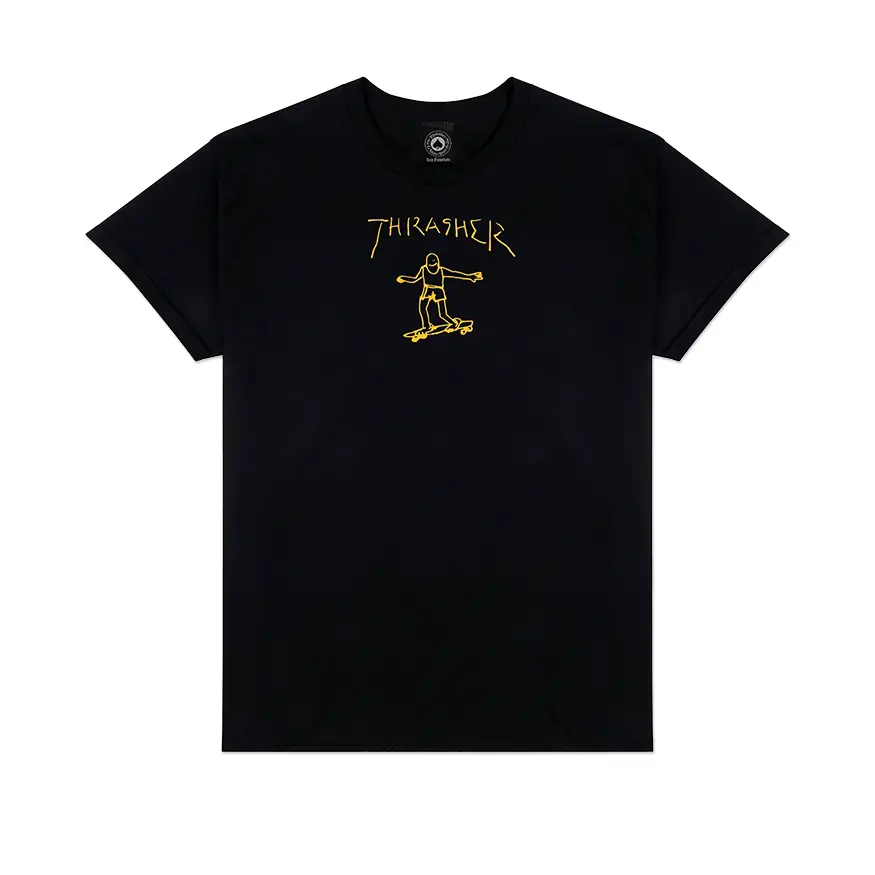 Thrasher Magazine Gonz Logo Tee Shirt Black No Comply Skateshop