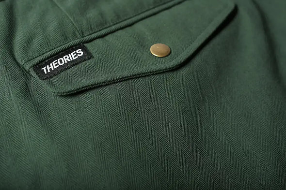 Theories Herringbone Hunting Jacket - Dark Green