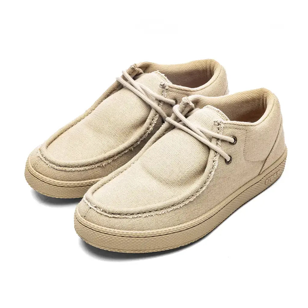 iPath Cats Skateboarding Shoe in natural hemp with suede upper, cupsole construction, and stash pocket for convenience.