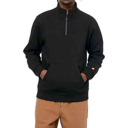 Carhartt WIP Chase Neck Zip Sweat - Black