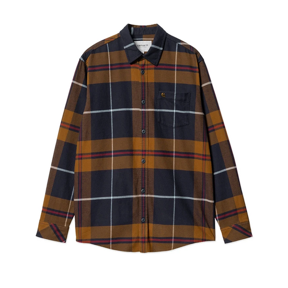 Carhartt WIP Garnett Check L/S Woven Shirt - Deep Hamilton Brown