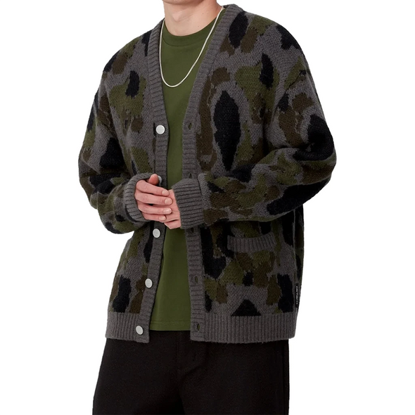 Carhartt WIP Merton Stripe Cardigan - Camo Duck