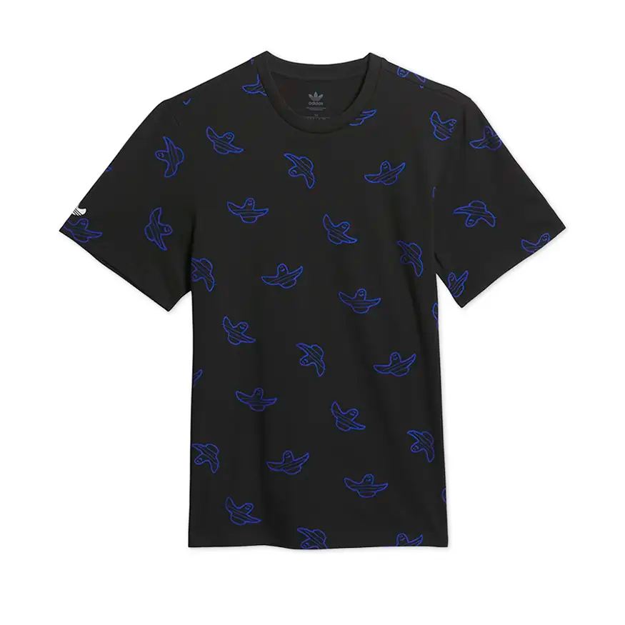Adidas Skateboarding Shmoofoil AOP Tee Shirt Black No Comply Skateshop