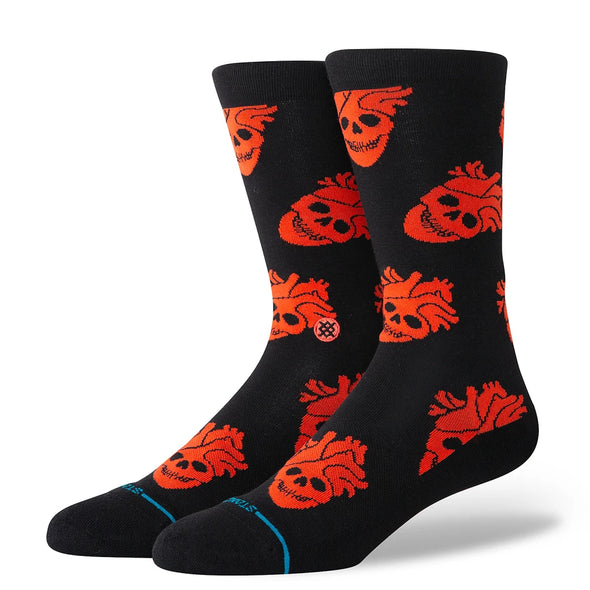 Stance Fallin In Skull Crew Socks - Black