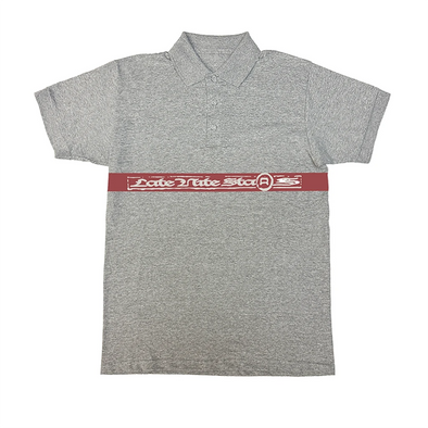 Late Nite Stars Striped Polo Shirt - Grey