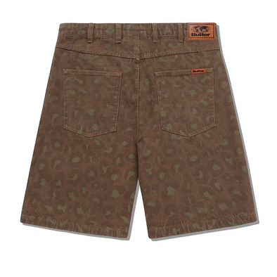 Butter Goods Leopard Denim Shorts - Rust