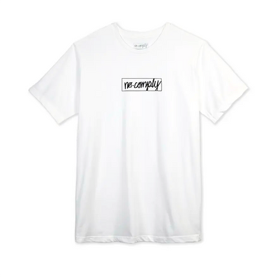 No-Comply Script Box Tee Shirt - White