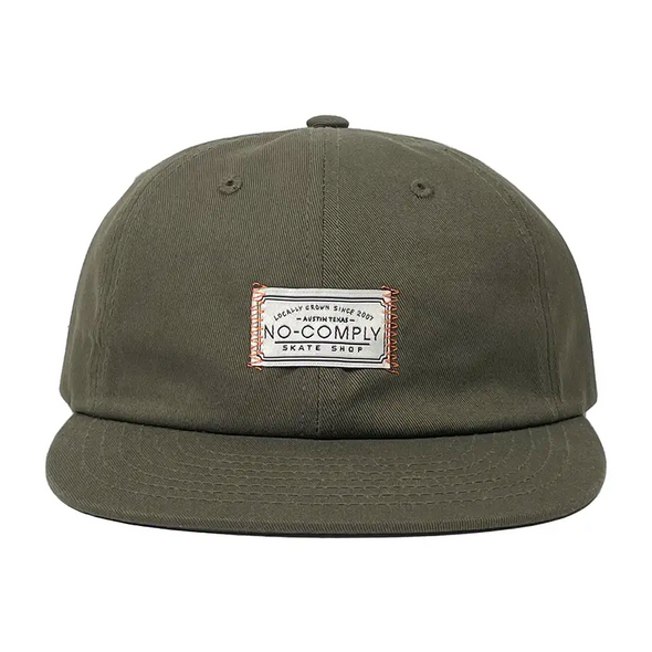 Sombrero con tira trasera con puntada en zigzag de cultivo local de No-Comply - Verde oliva