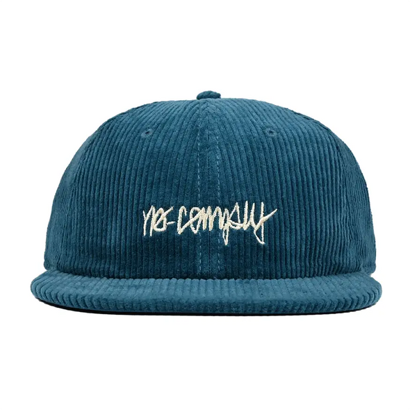 No-Comply Script Check Corduroy Hat - Teal