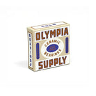 Olympia Supply Gold Skateboard Bearings packaging featuring ceramic balls, high-speed design, and removable rubber shield.
