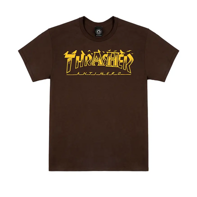 Thrasher Magazine x Anti Hero Pigeon Mag Tee Shirt - Dark Chocolate