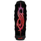 Black Welcome x Slipnot skateboard deck with red tribal logo design on a white background