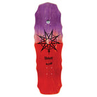 Purple & red gradiant Welcome x Slipnot skateboard deck with logo design on a white background