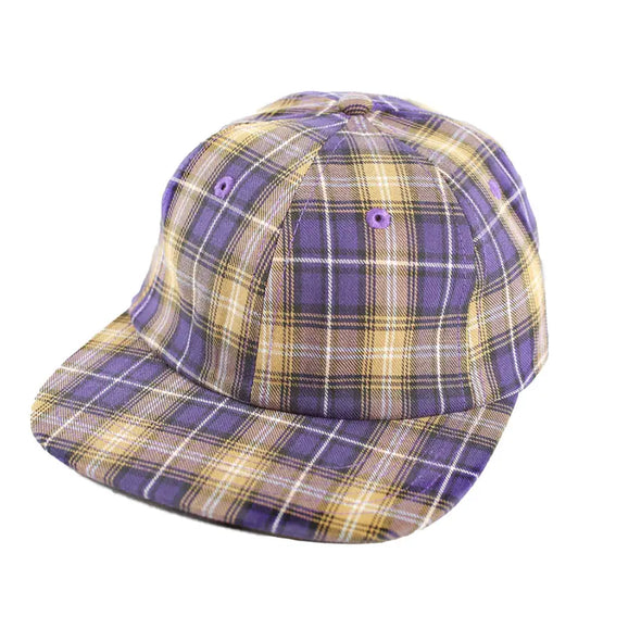 Theories Brand Mechanics Plaid Hat - Purple