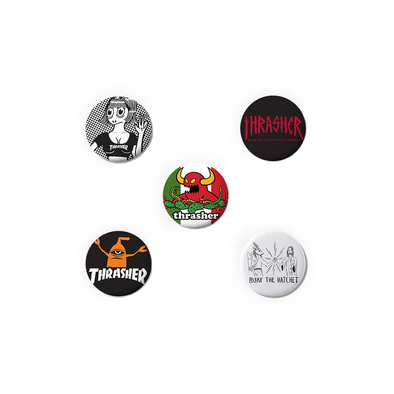 Thrasher Magazine x Toy Machine Button 5 Pack