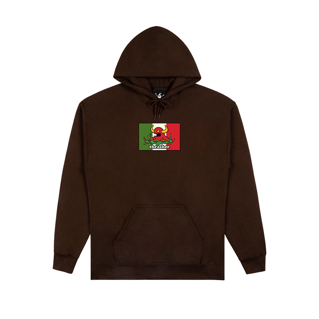 Thrasher Magazine x Toy Machine Hecho Hoodie - Dark Chocolate