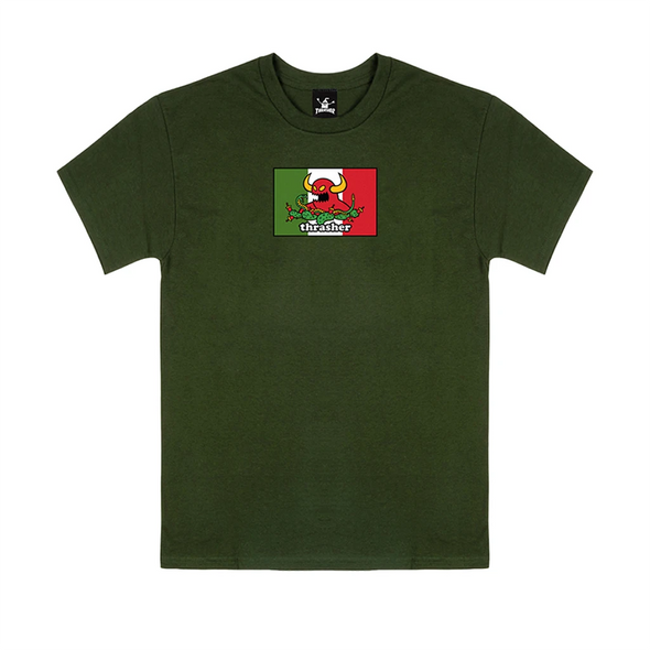 Thrasher Magazine x Toy Machine Hecho Tee Shirt - Forest Green