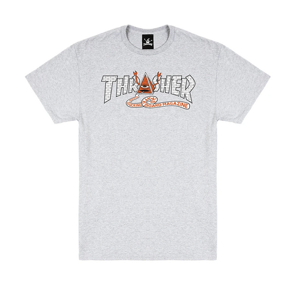 Thrasher Magazine x Toy Machine Pyramid Tee Shirt - Ash Grey