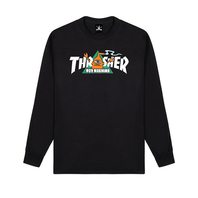 Thrasher Magazine x Toy Machine Vortex Longsleeve Tee Shirt - Black