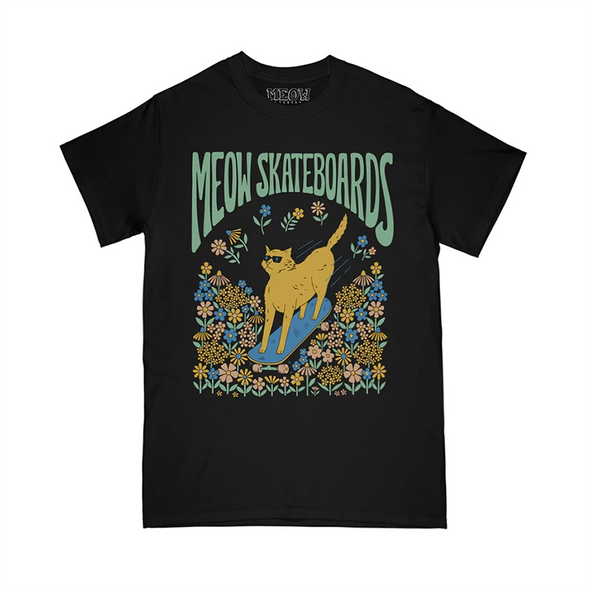 Meow Skateboards Meadow Tee Shirt - Black