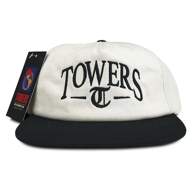 Towers Stacked Snapback Hat - Cream/Black