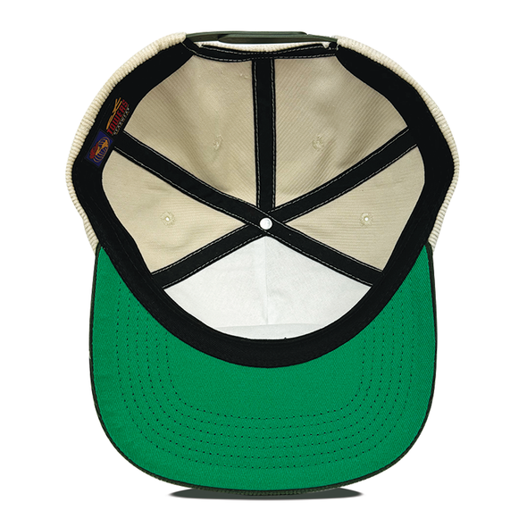 Towers Action Corduroy Snapback - Cream Forest Green
