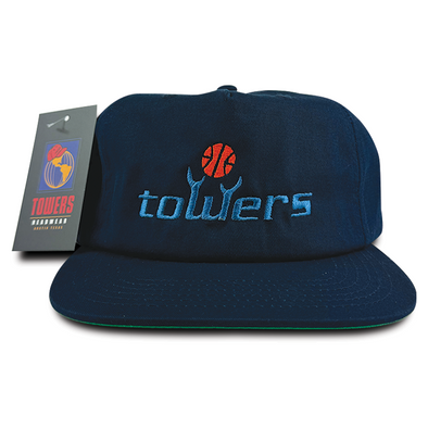 Towers Crossover Snapback Hat- Navy with Blue